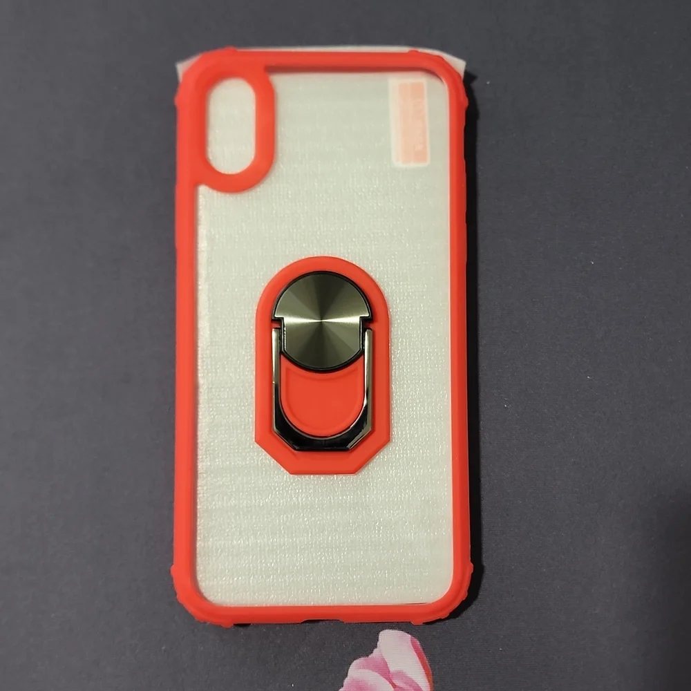 iPhone Xs Cell Phone Case with screen protector, Red